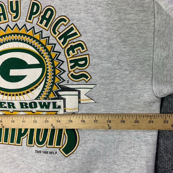 VTG LOGO 7 1996 Green Bay Packer‎ Champions Super Bowl Sweatshirt Gray  L USA - Picture 4 of 9